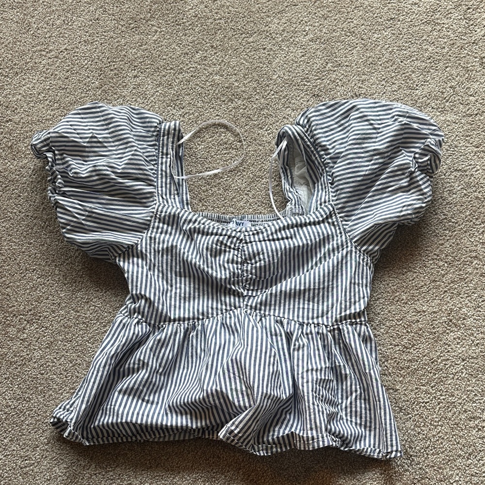 Old Navy Black and White Striped Blouse